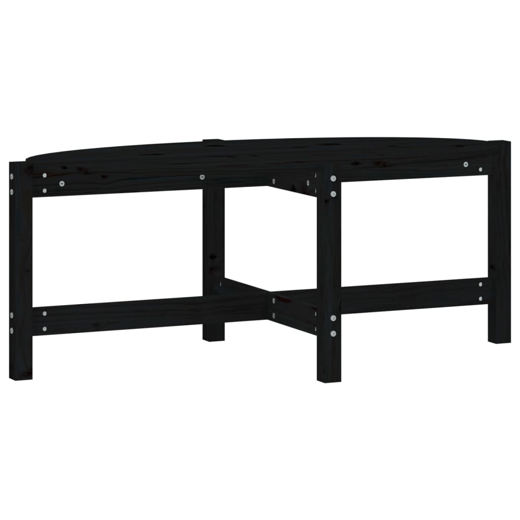 Coffee Table Black 118x63x45 cm Solid Wood Pine