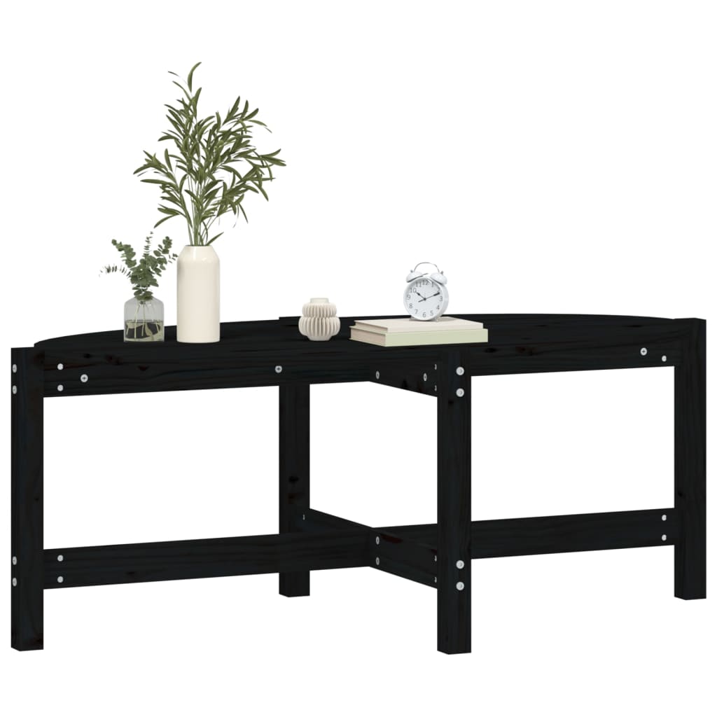 Coffee Table Black 118x63x45 cm Solid Wood Pine