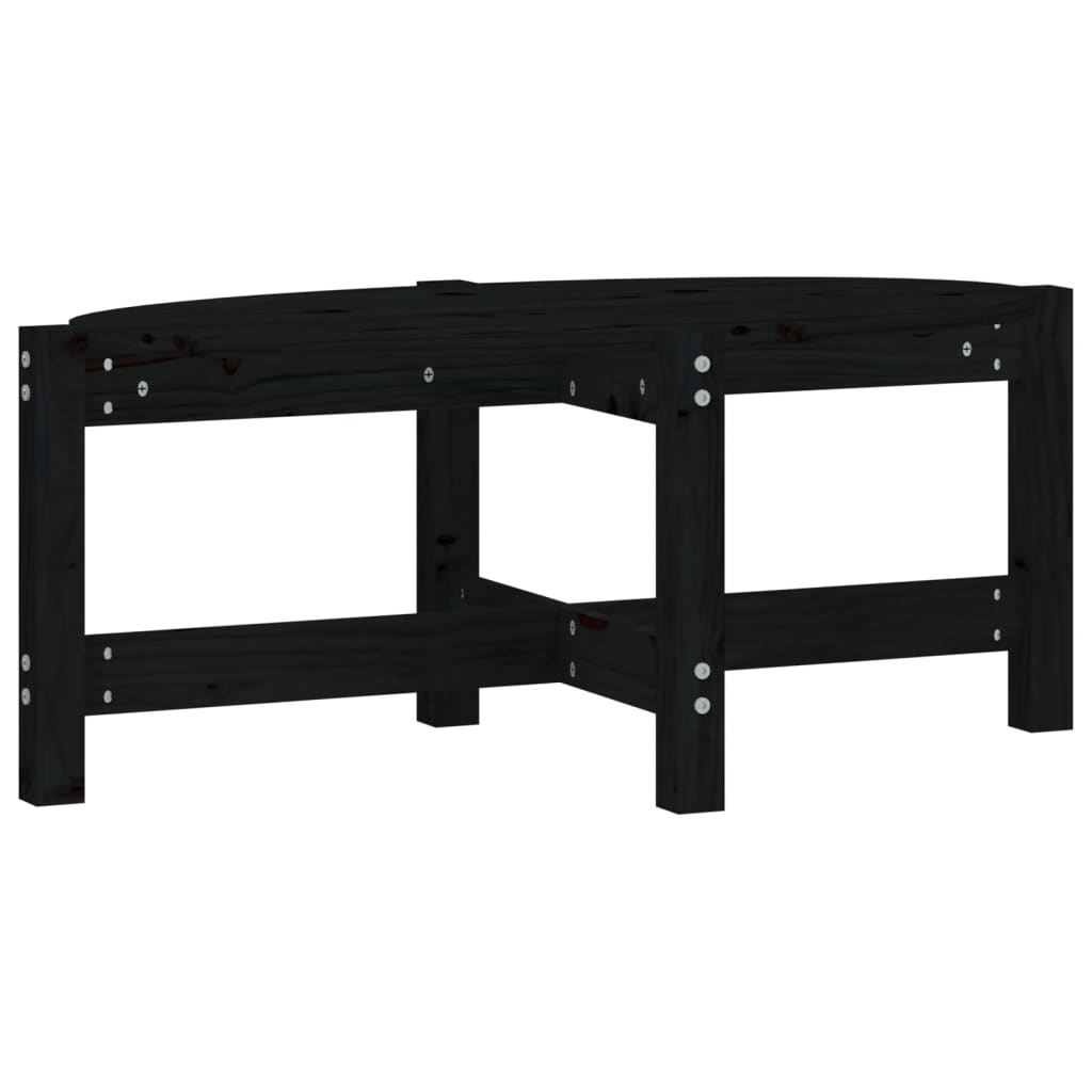 Coffee Table Black 87x48x35 cm Solid Wood Pine