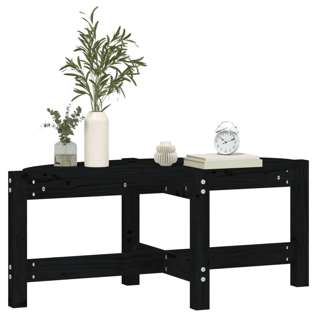 Coffee Table Black 87x48x35 cm Solid Wood Pine