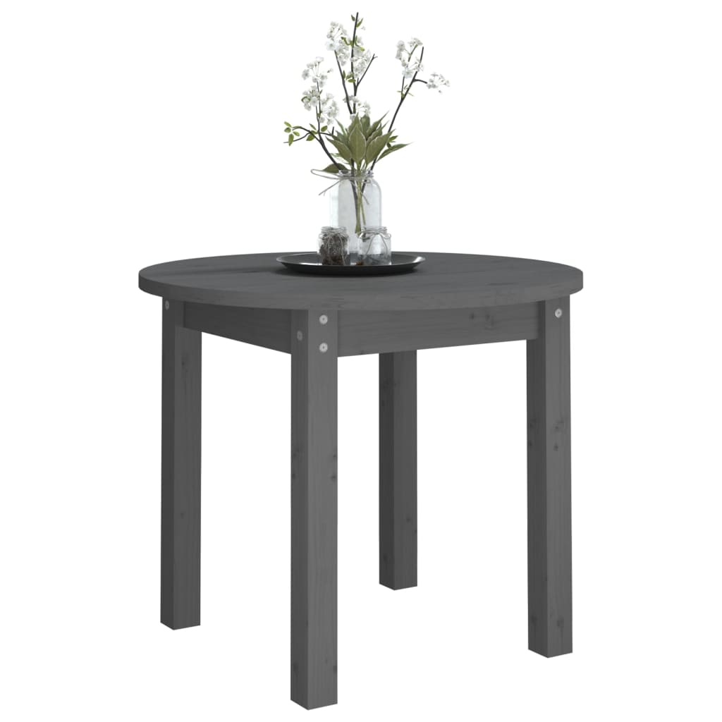 Coffee Table Grey Ø 55x45 cm Solid Wood Pine