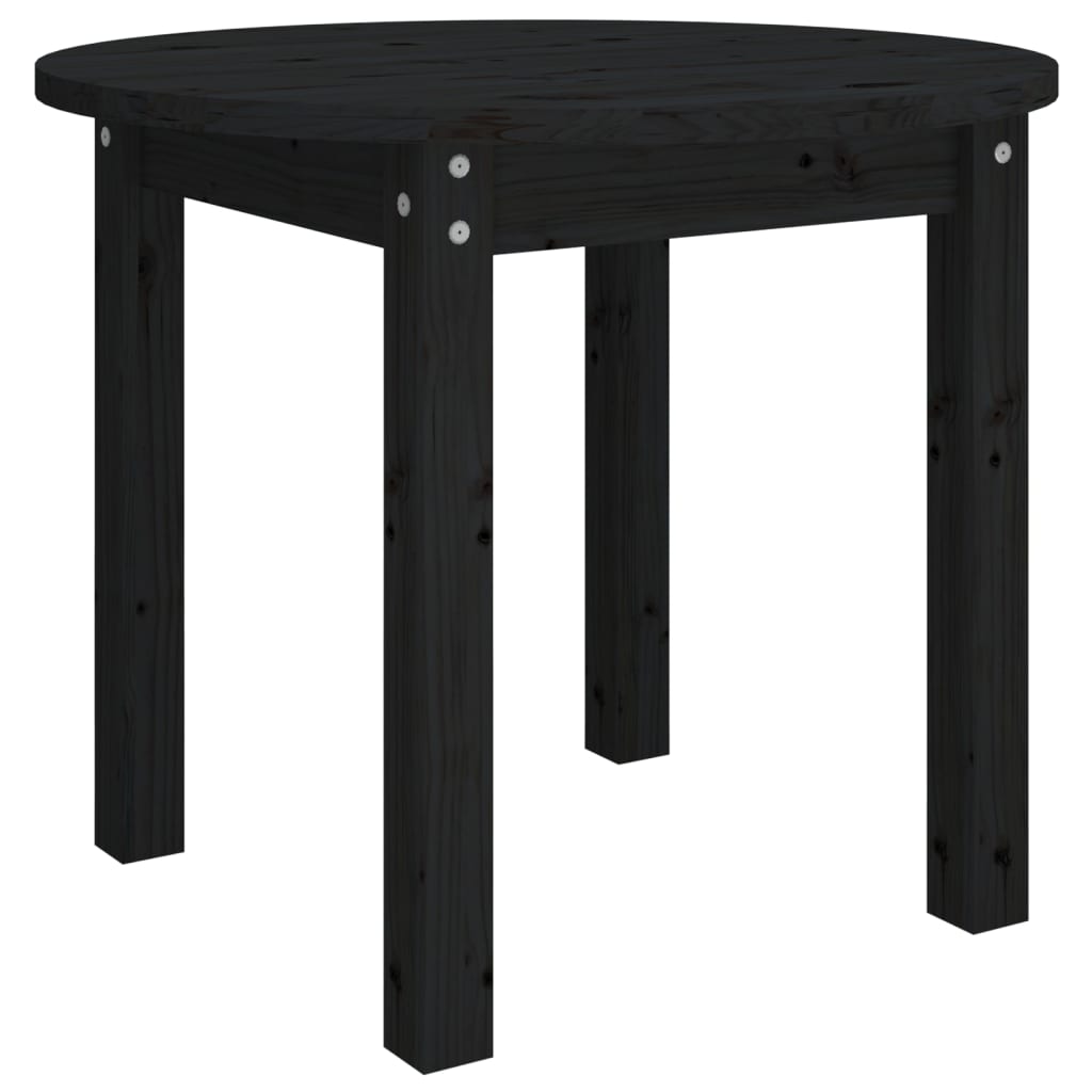 Coffee Table Black Ø 55x45 cm Solid Wood Pine