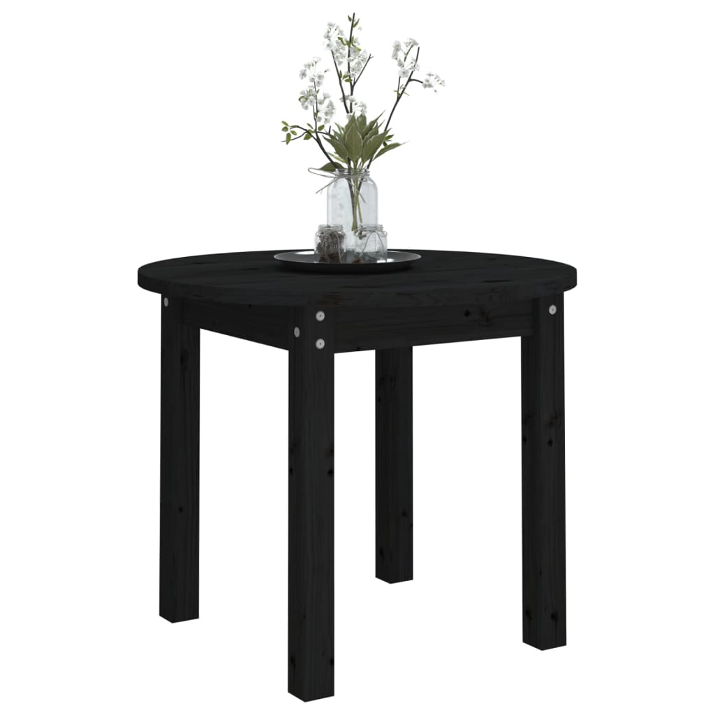 Coffee Table Black Ø 55x45 cm Solid Wood Pine