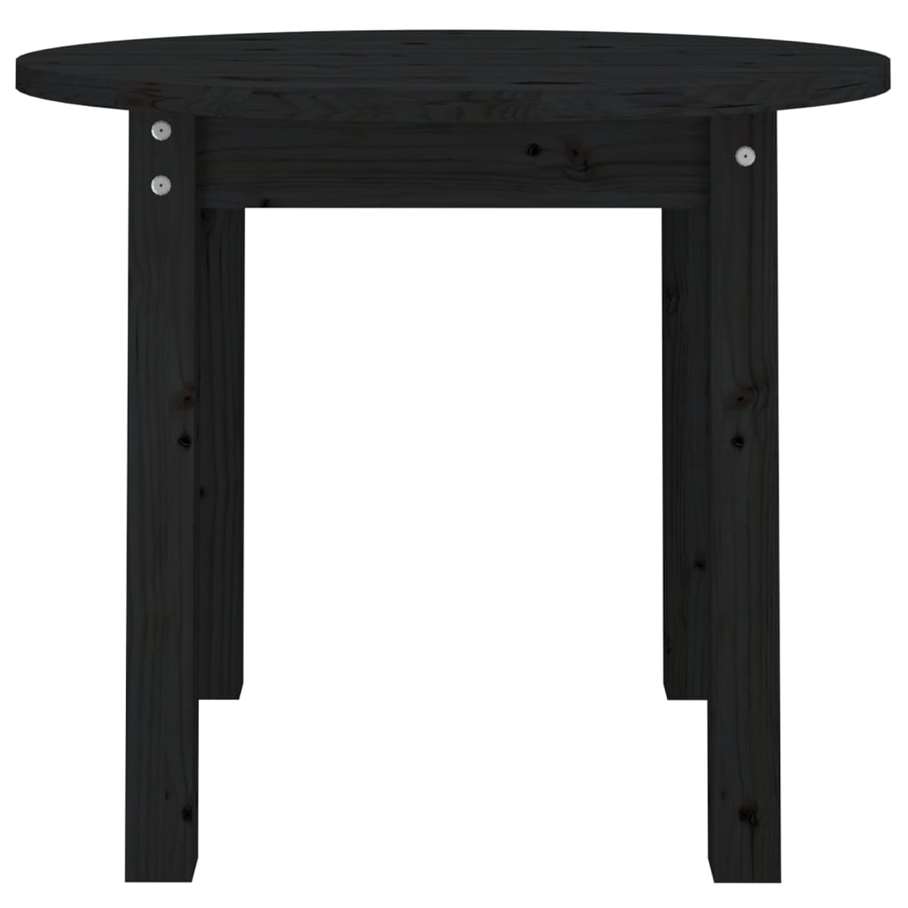 Coffee Table Black Ø 55x45 cm Solid Wood Pine