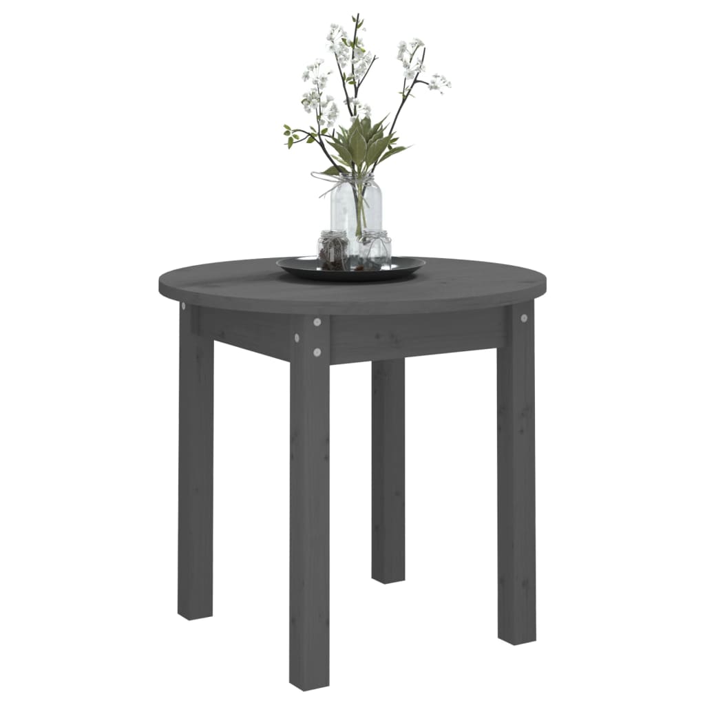 Coffee Table Grey Ø 45x40 cm Solid Wood Pine