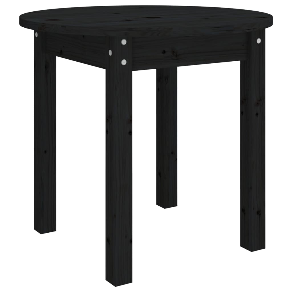 Coffee Table Black Ø 45x40 cm Solid Wood Pine