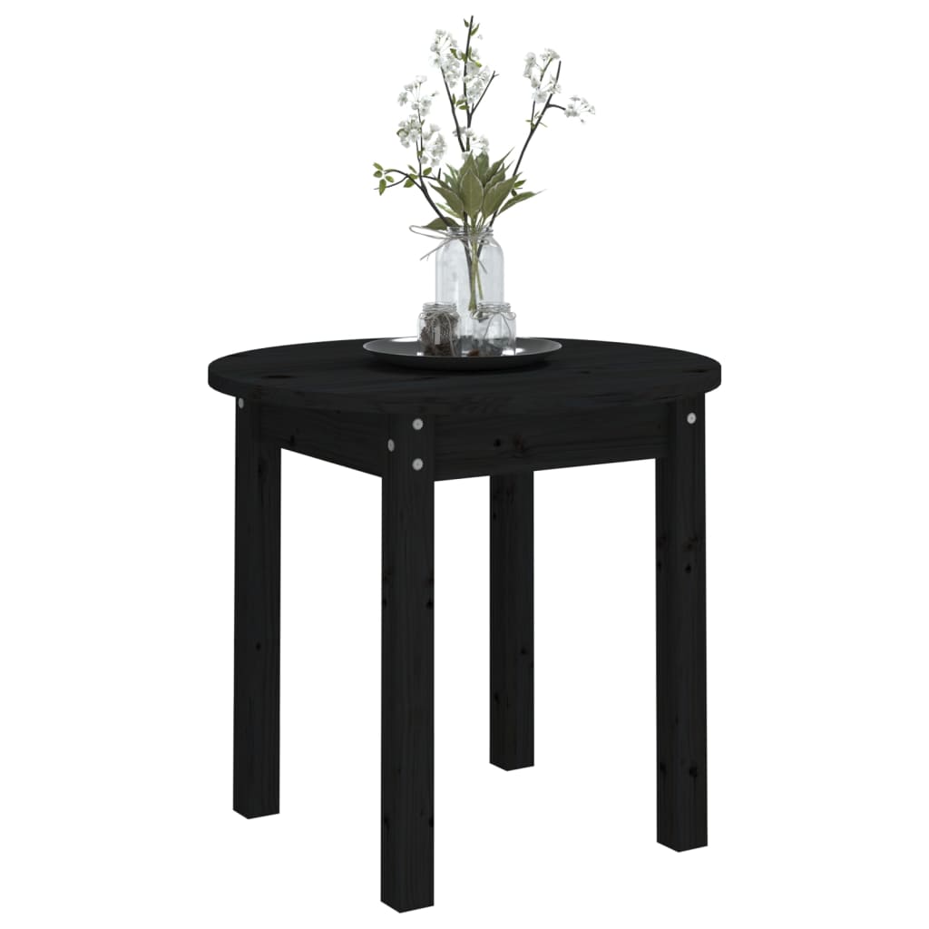 Coffee Table Black Ø 45x40 cm Solid Wood Pine