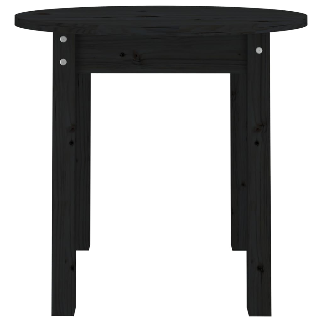 Coffee Table Black Ø 45x40 cm Solid Wood Pine