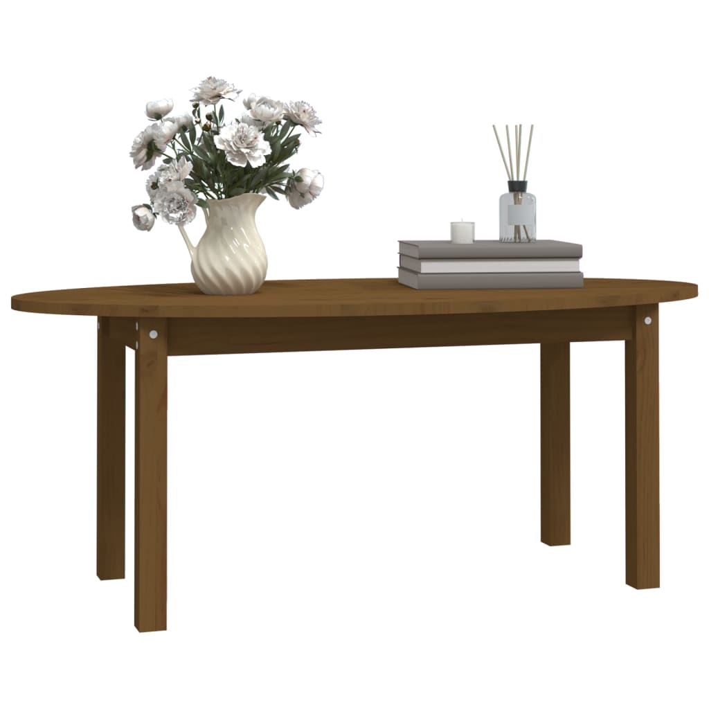 Coffee Table Honey Brown 110x55x45 cm Solid Wood Pine