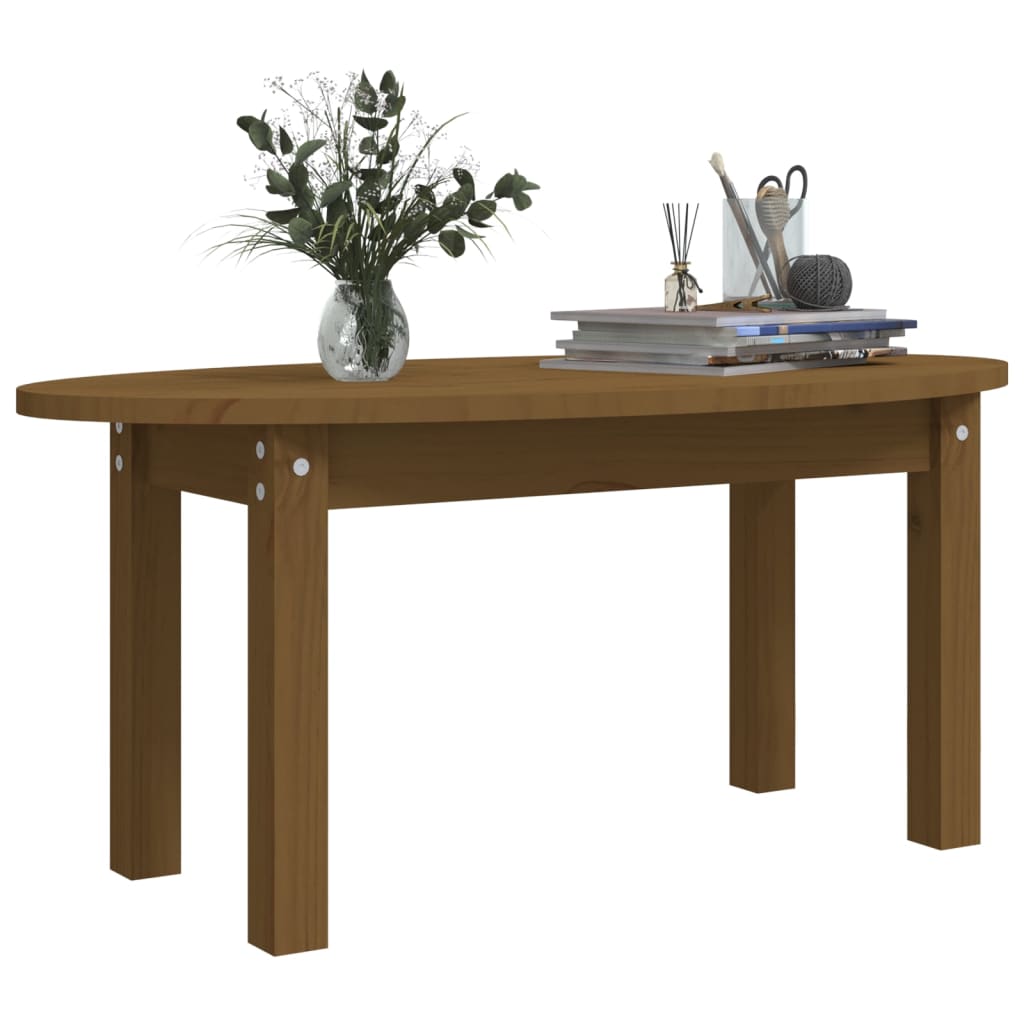 Coffee Table Honey Brown 80x40x35 cm Solid Wood Pine