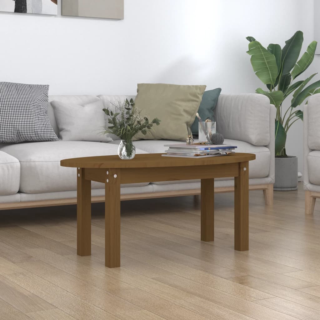 Coffee Table Honey Brown 80x40x35 cm Solid Wood Pine