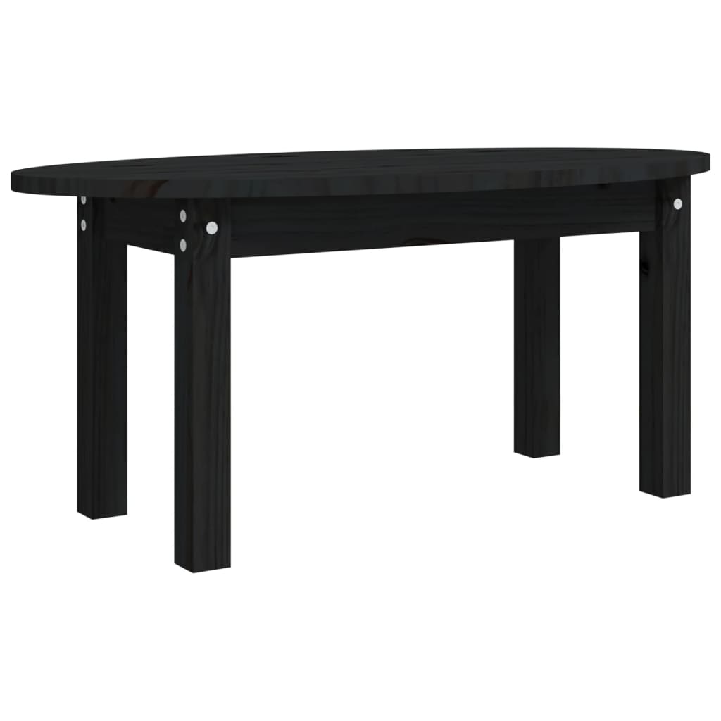 Coffee Table Black 80x40x35 cm Solid Wood Pine