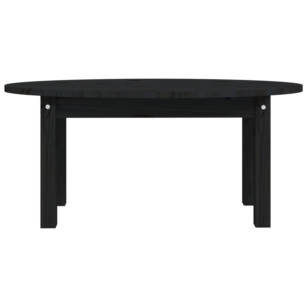 Coffee Table Black 80x40x35 cm Solid Wood Pine