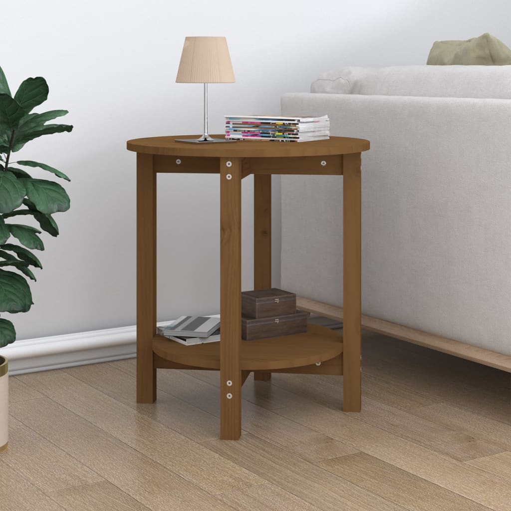 Coffee Table Honey Brown Ø 55x60 cm Solid Wood Pine