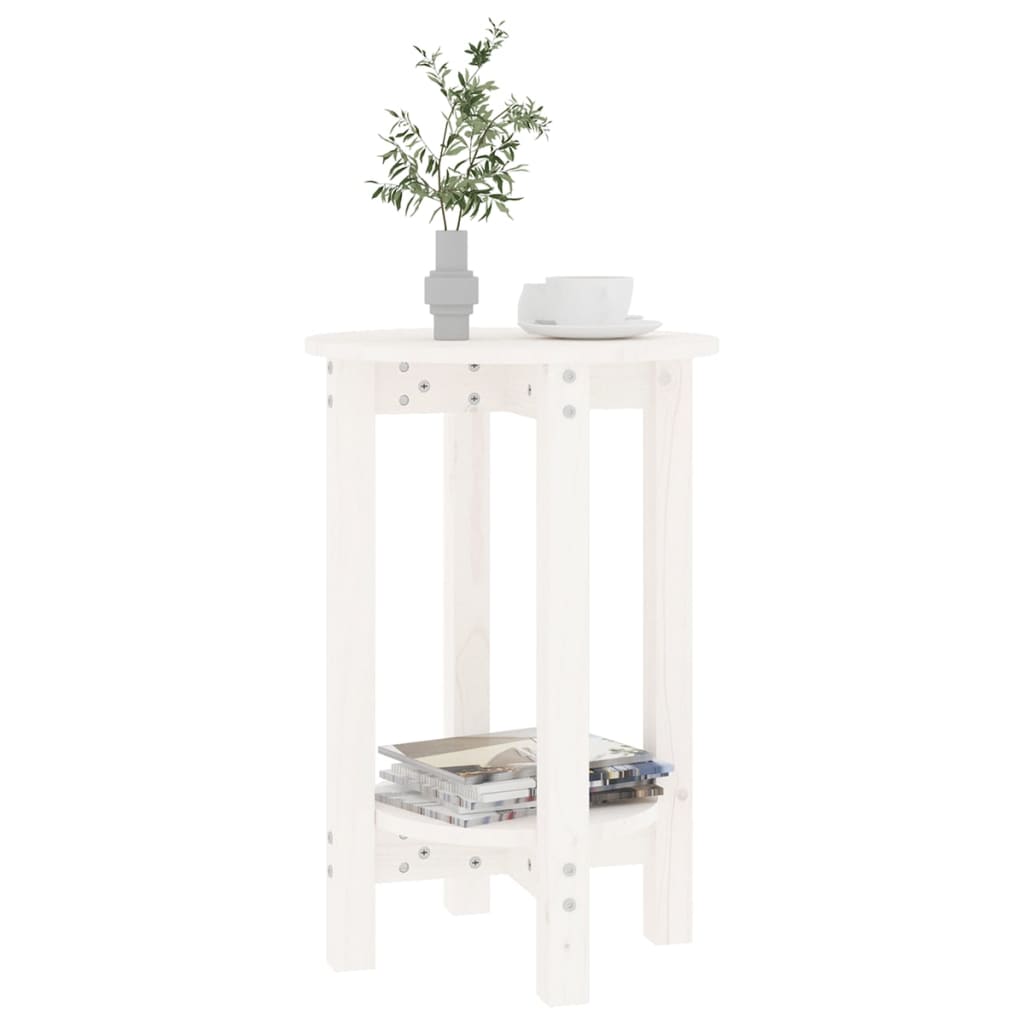 Coffee Table White Ø 40x60 cm Solid Wood Pine