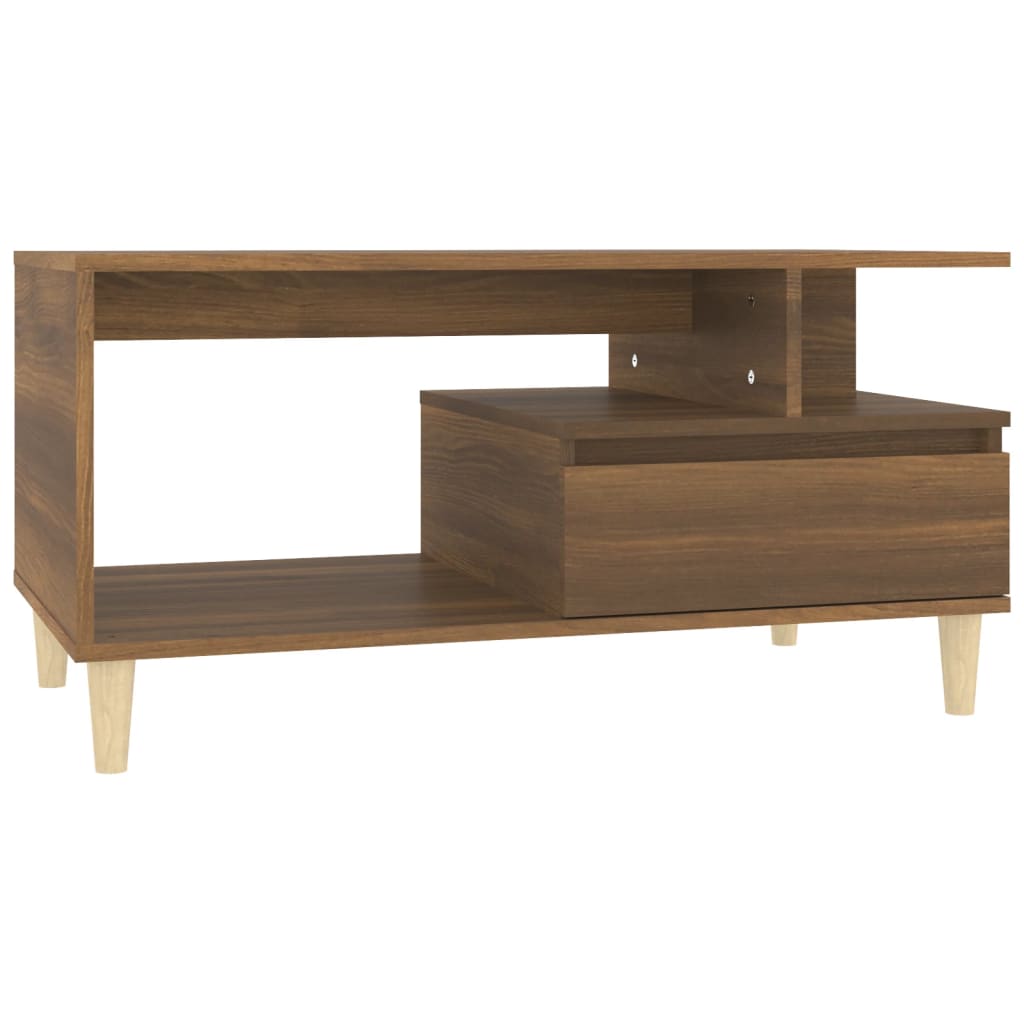 Coffee Table Brown Oak 90x49x45 cm Engineered Wood