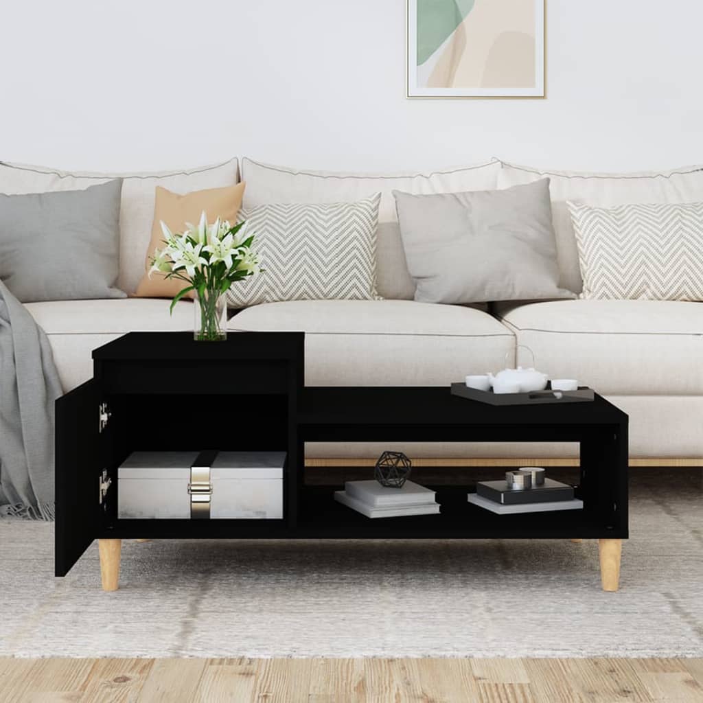 Coffee Table Black 100x50x45 cm Engineered Wood