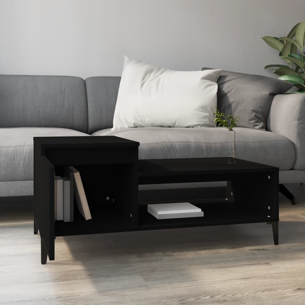 Coffee Table Black 100x50x45 cm Engineered Wood