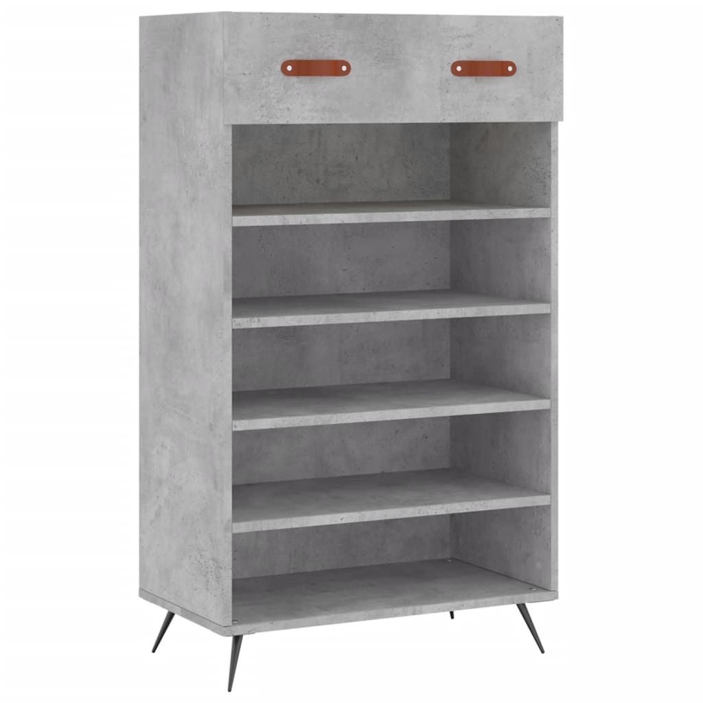 Shoe Cabinet Concrete Grey 60x35x105 cm Engineered Wood