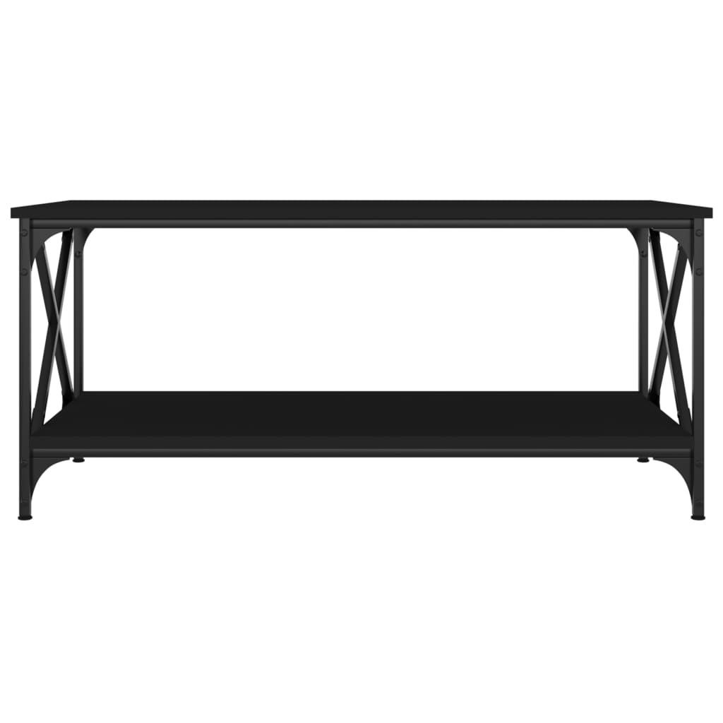 Coffee Table Black 100x50x45 cm Engineered Wood and Iron