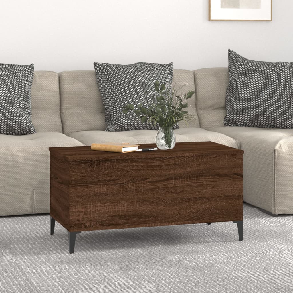 Coffee Table Brown Oak 90x44.5x45 cm Engineered Wood