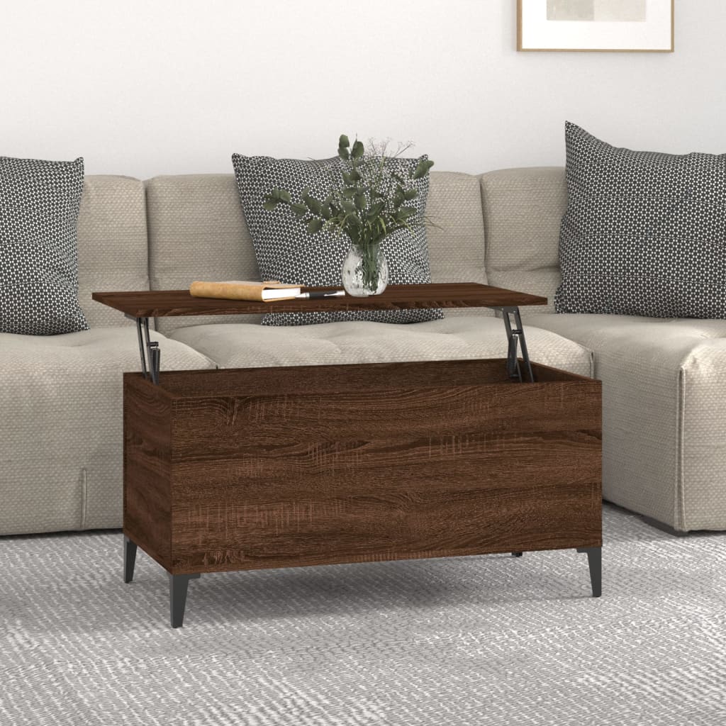 Coffee Table Brown Oak 90x44.5x45 cm Engineered Wood