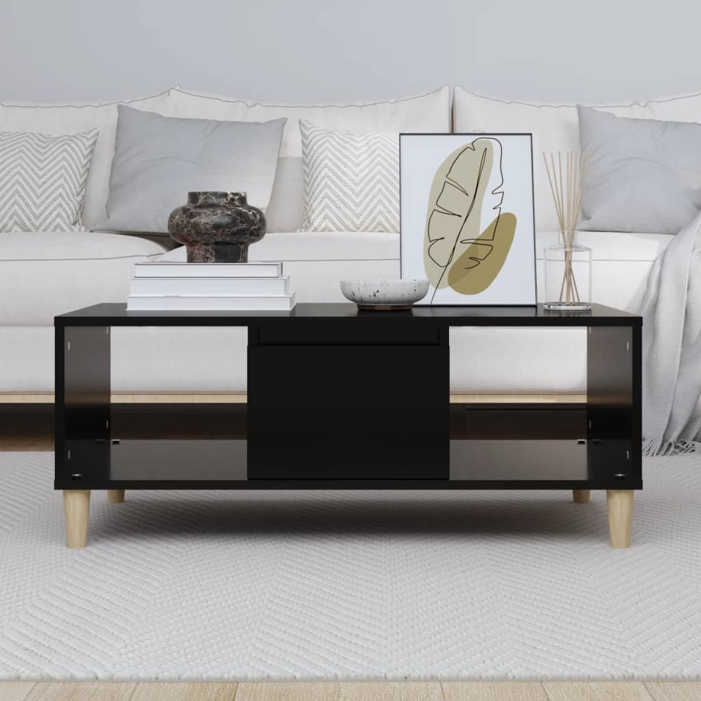 Coffee Table Black 90x50x36,5 cm Engineered Wood