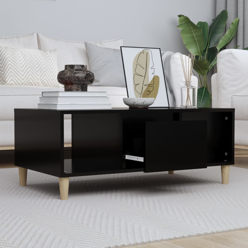 Coffee Table Black 90x50x36,5 cm Engineered Wood