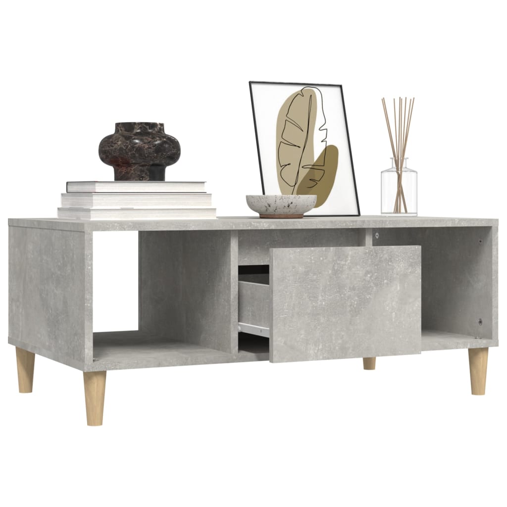 Coffee Table Concrete Grey 90x50x36,5 cm Engineered Wood