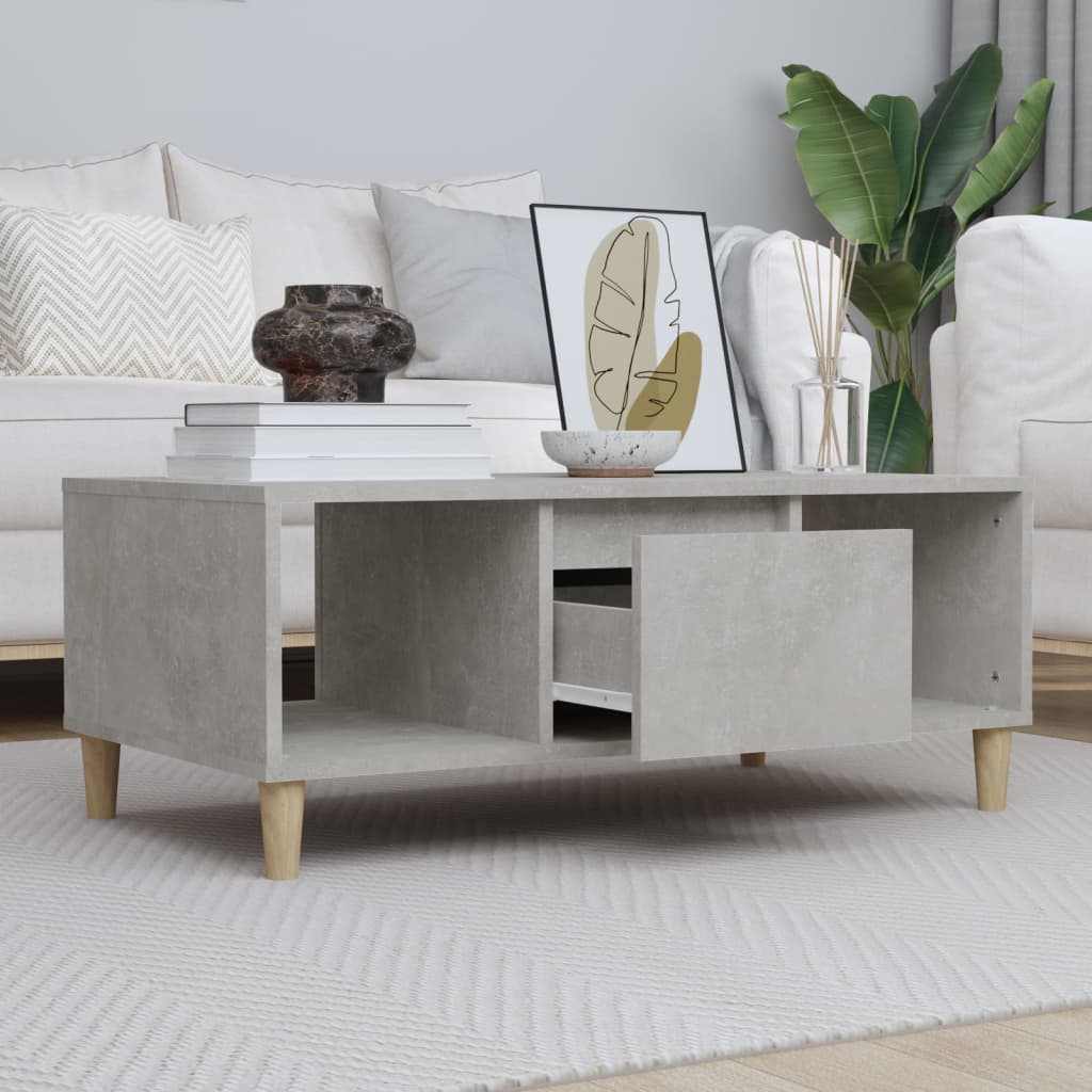 Coffee Table Concrete Grey 90x50x36,5 cm Engineered Wood