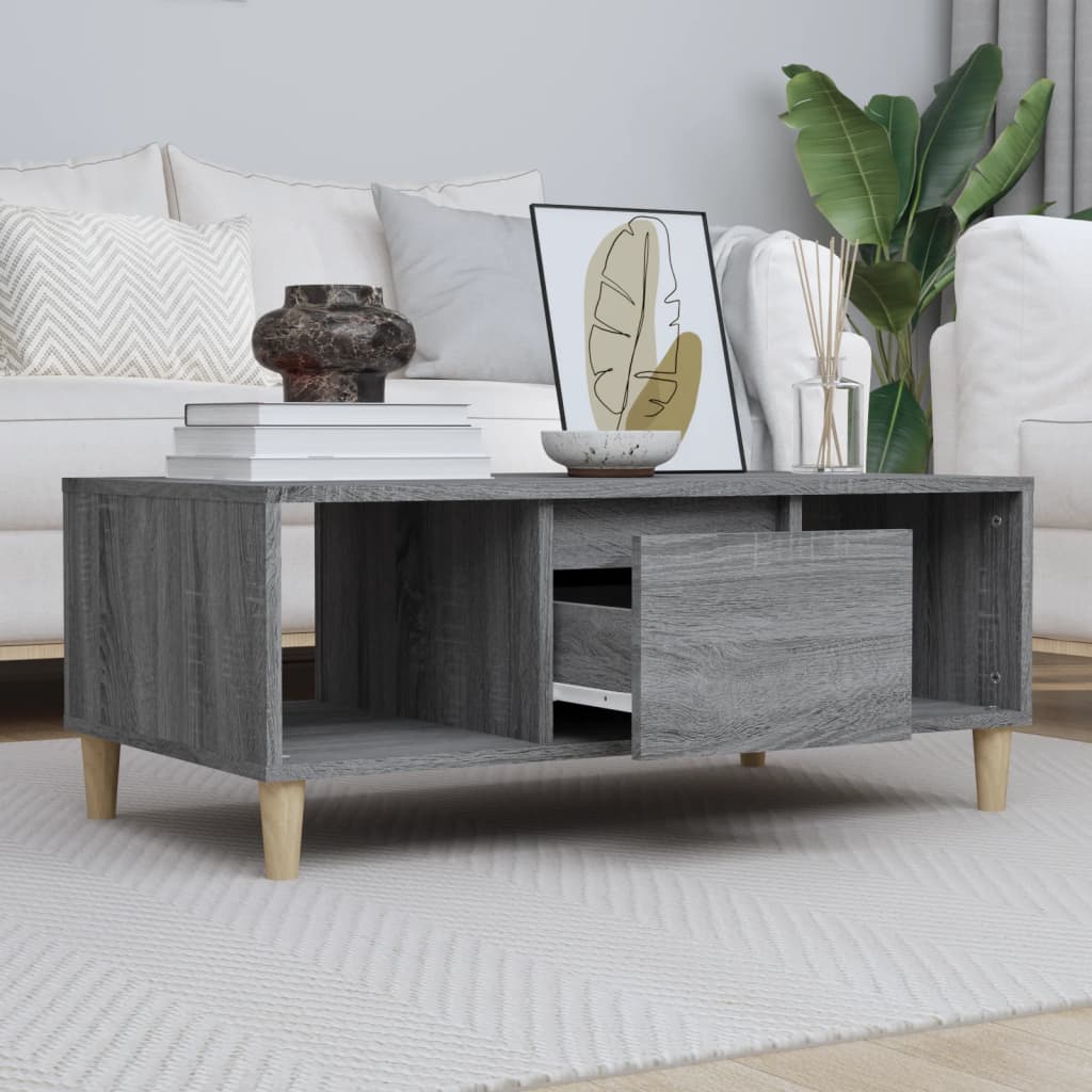 Coffee Table Grey Sonoma 90x50x36,5 cm Engineered Wood