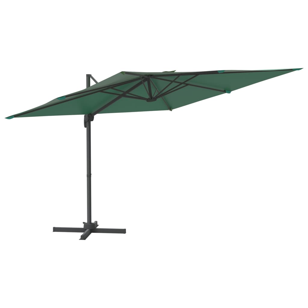 Cantilever Garden Parasol with Aluminium Pole Green 300x300 cm