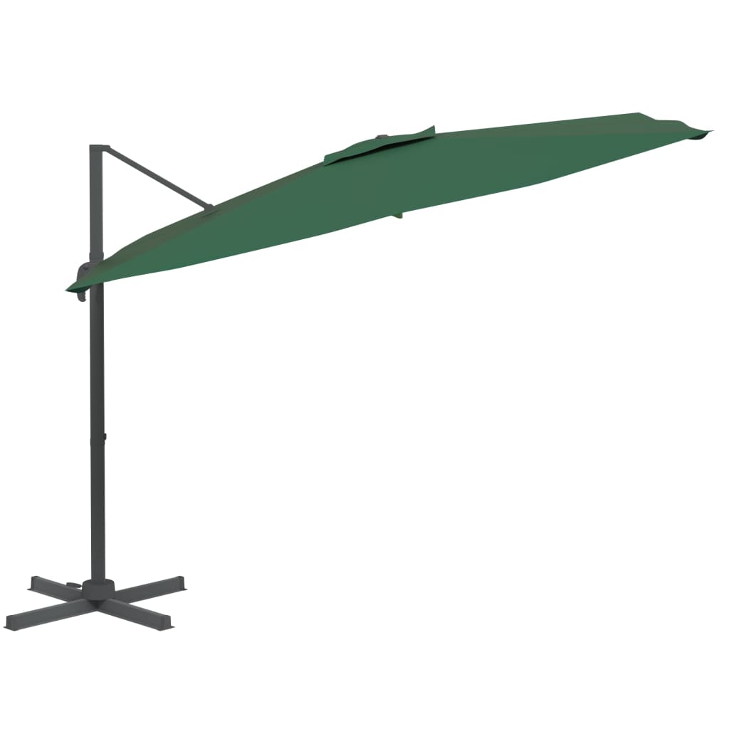 Cantilever Garden Parasol with Aluminium Pole Green 300x300 cm