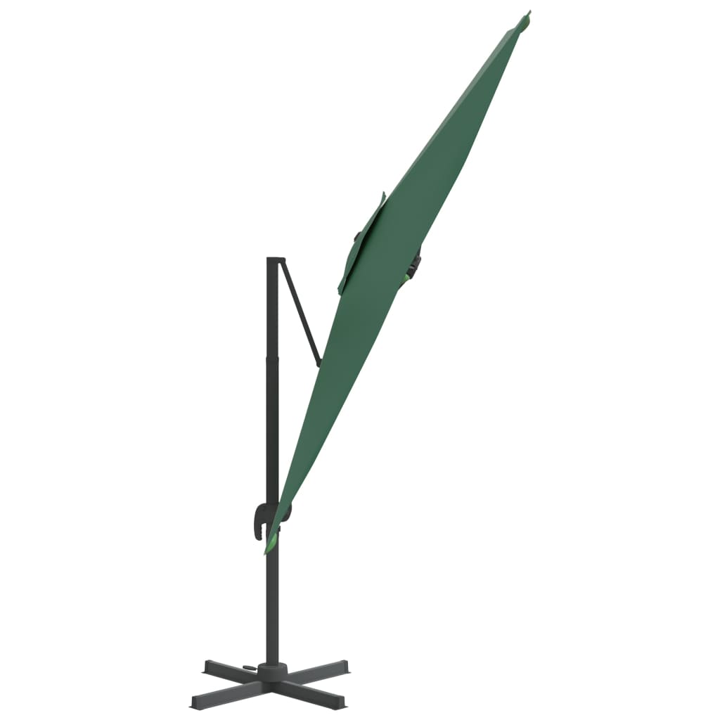 Cantilever Garden Parasol with Aluminium Pole Green 300x300 cm