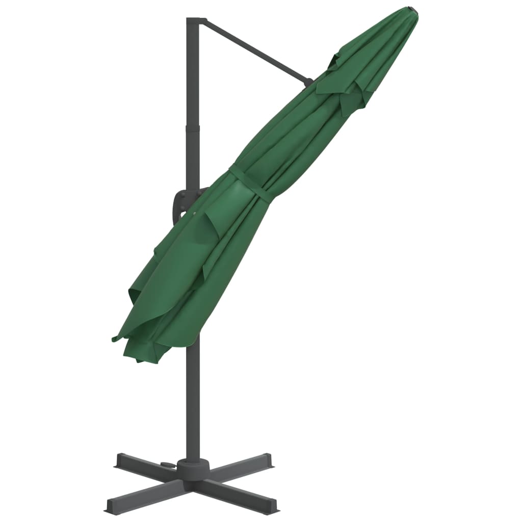 Cantilever Garden Parasol with Aluminium Pole Green 300x300 cm