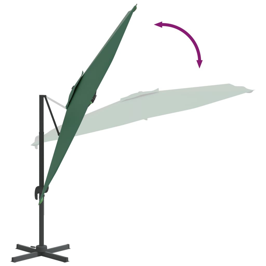 Cantilever Garden Parasol with Aluminium Pole Green 300x300 cm