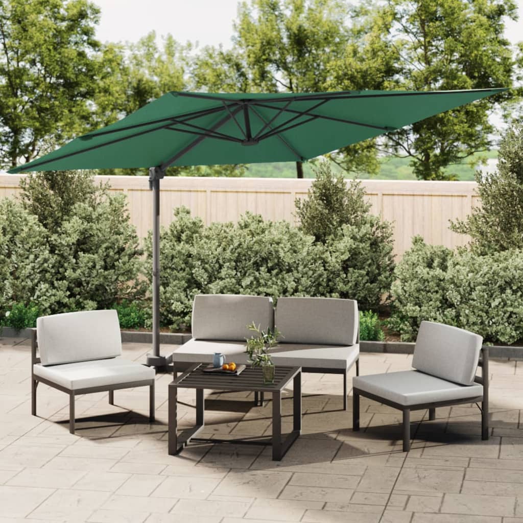 Cantilever Garden Parasol with Aluminium Pole Green 300x300 cm