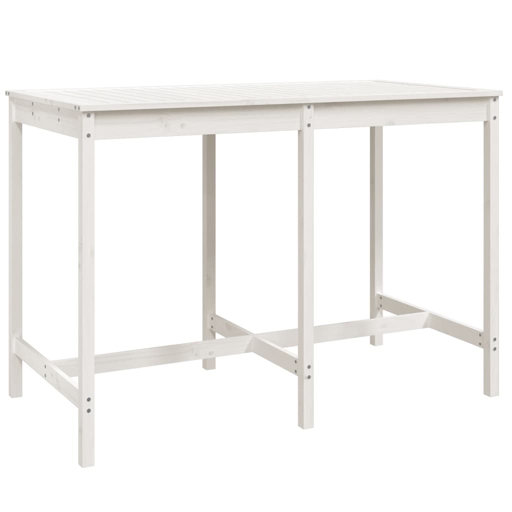 Garden Table White 159.5x82.5x110 cm Solid Wood Pine