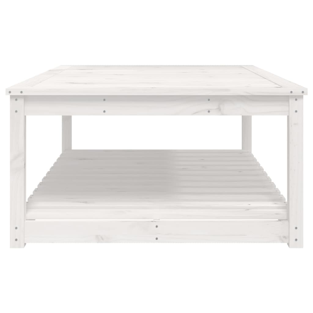 Garden Table White 121x82.5x45 cm Solid Wood Pine