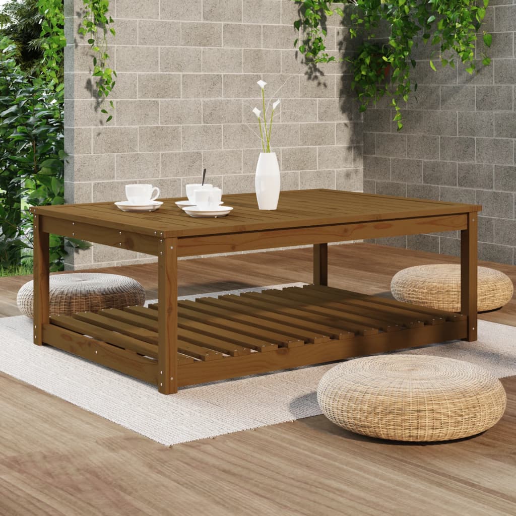 Garden Table Honey Brown 121x82.5x45 cm Solid Wood Pine