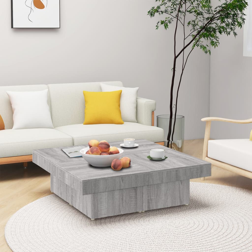 Coffee Table Grey Sonoma 90x90x28 cm Engineered Wood