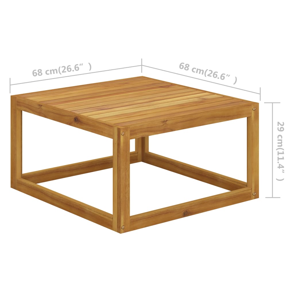 Footrest with Cream White Cushion Solid Wood Acacia