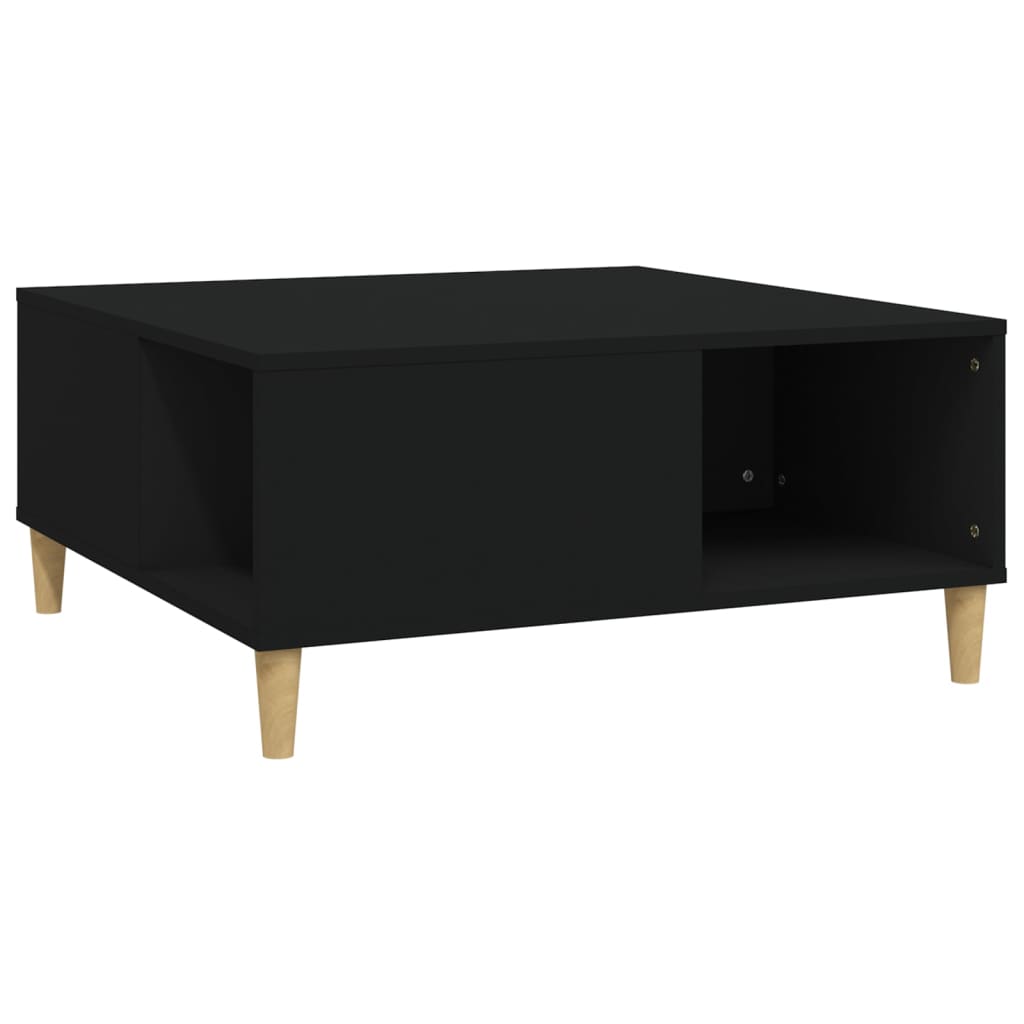 Coffee Table Black 80x80x36.5 cm Engineered Wood