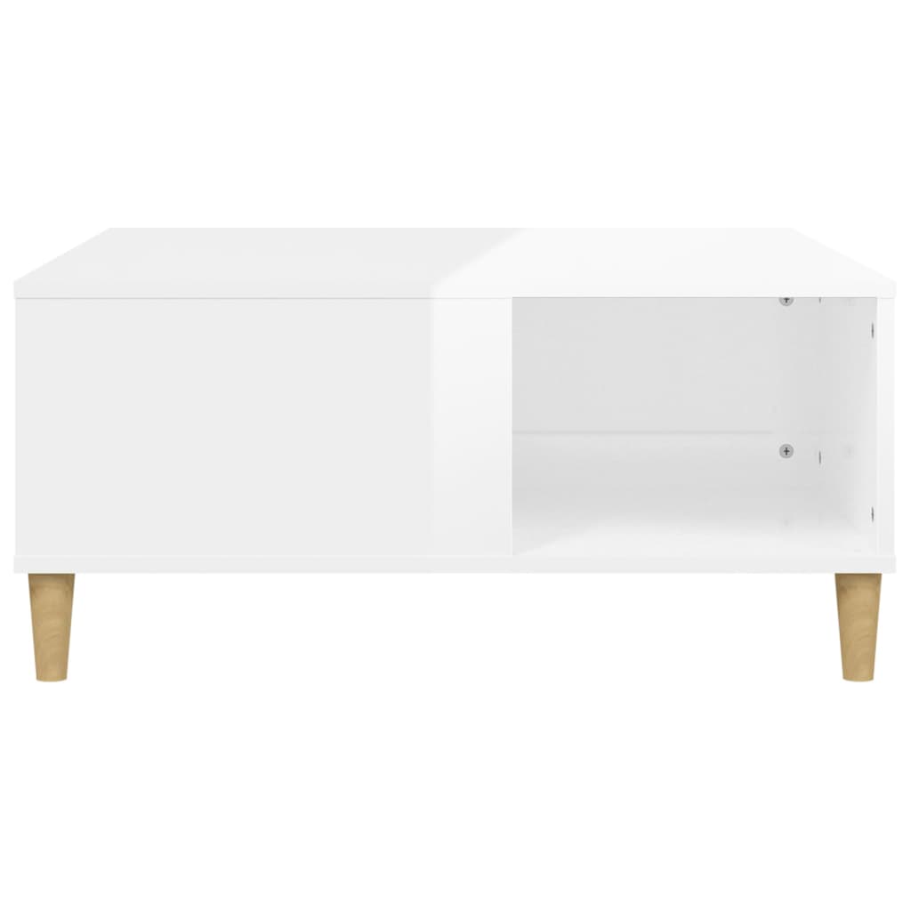 Coffee Table High Gloss White 80x80x36.5 cm Engineered Wood