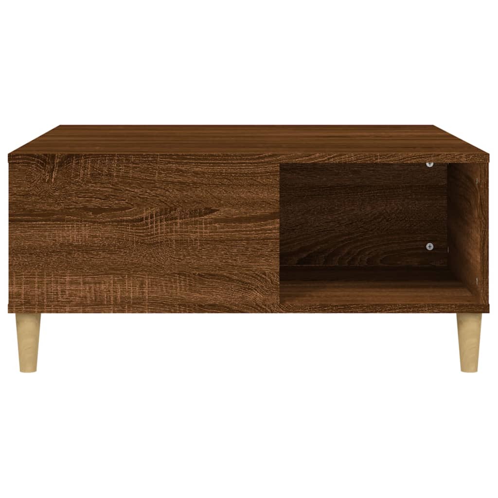 Coffee Table Brown Oak 80x80x36.5 cm Engineered Wood