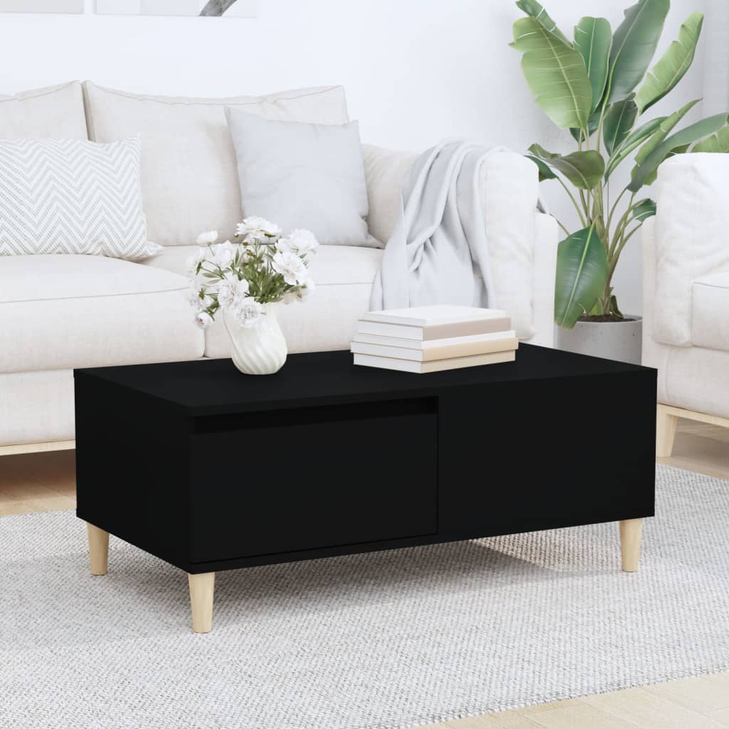 Coffee Table Black 90x50x36.5 cm Engineered Wood