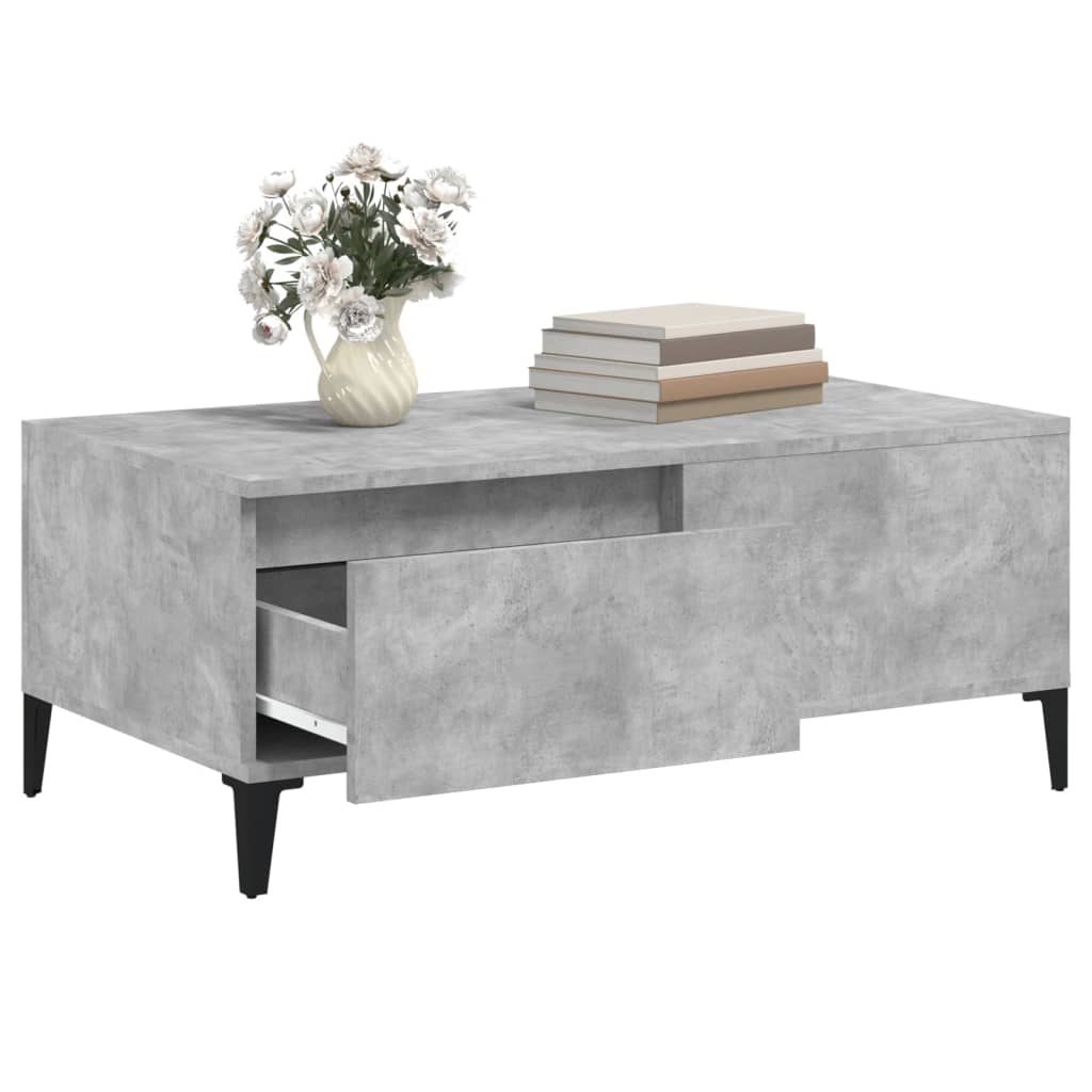 Coffee Table Concrete Grey 90x50x36.5 cm Engineered Wood