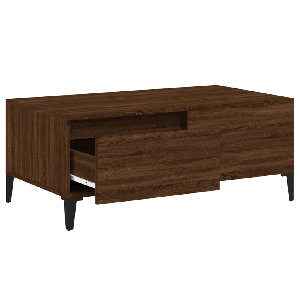 Coffee Table Brown Oak 90x50x36.5 cm Engineered Wood