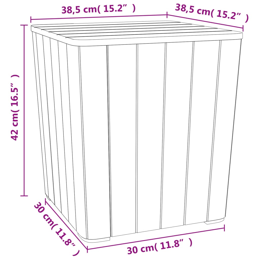 Garden Table with Removable Lid Light Brown Polypropylene