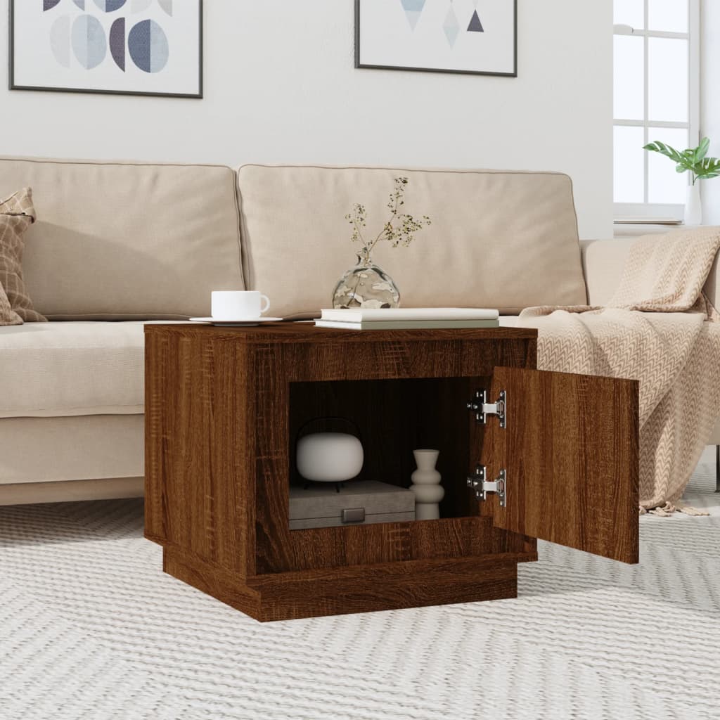 Coffee Table Brown Oak 51x50x44 cm Engineered Wood